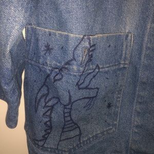 Custom drawn Jean Jacket